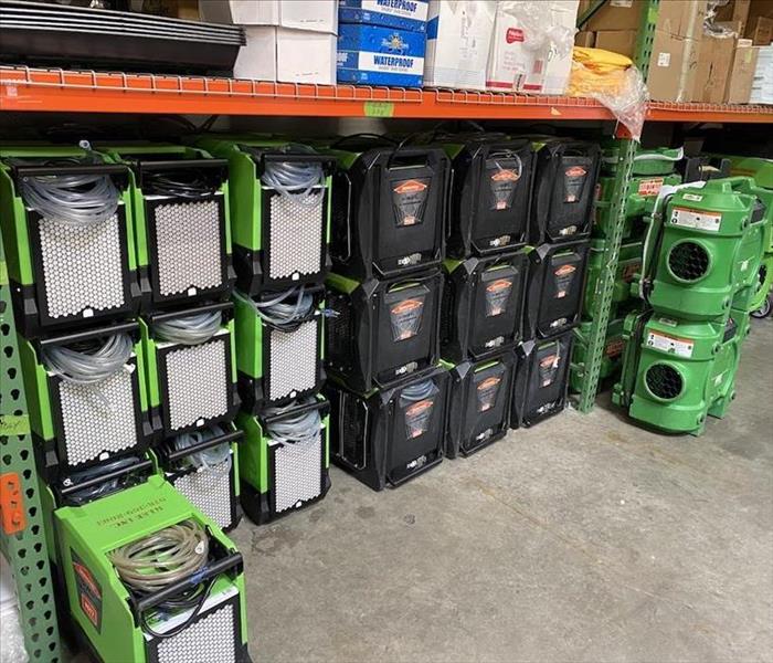 SERVPRO warehouse filled to the top with new equipment.