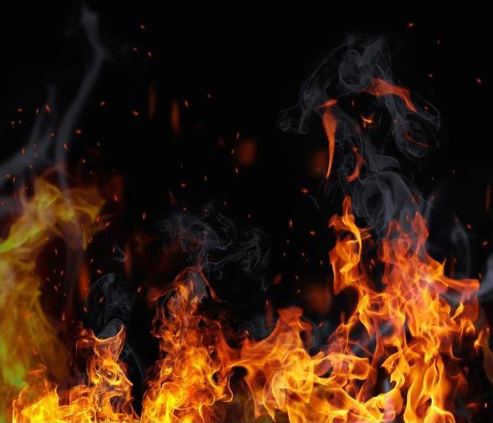 Texture of fire on a black background
