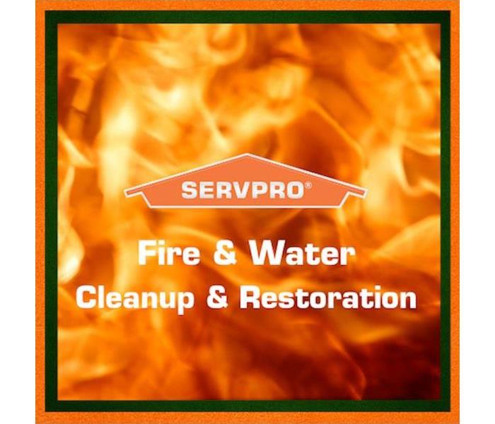 SERVPRO logo over fire